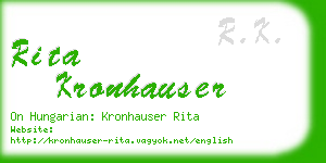 rita kronhauser business card